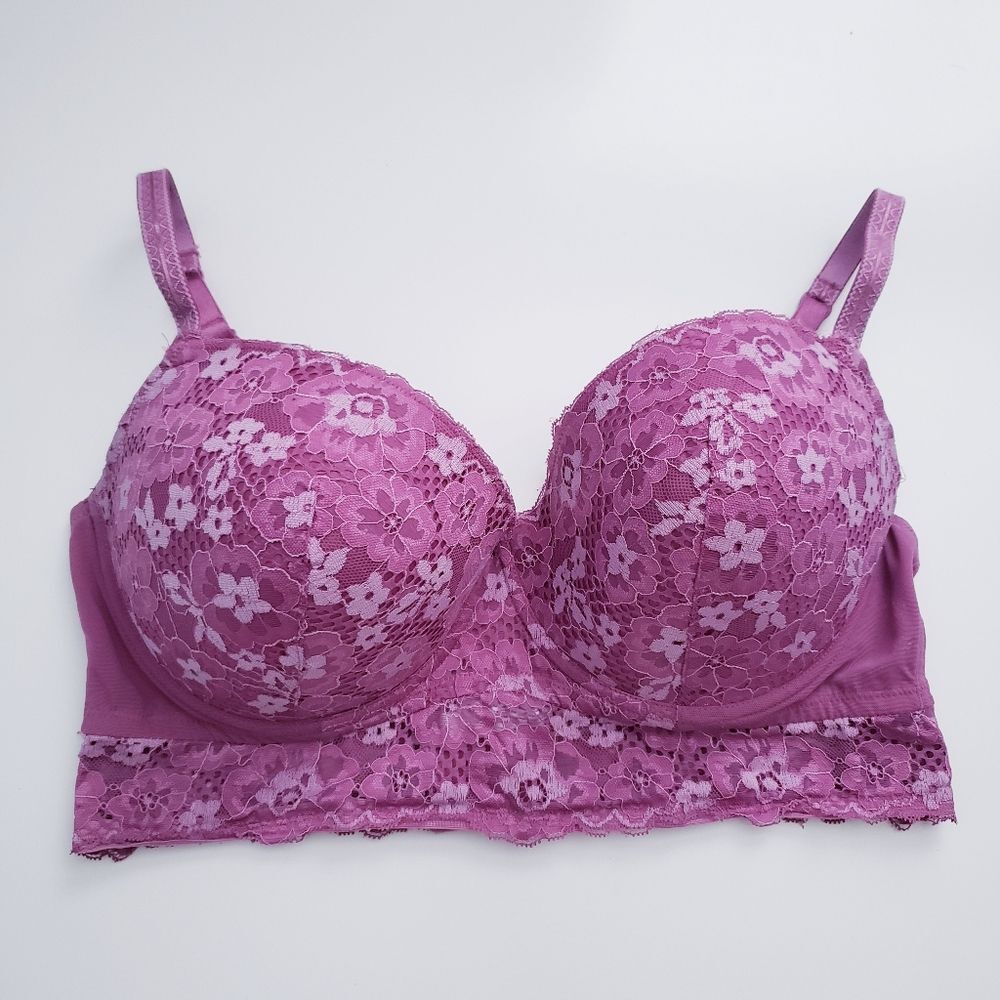 Adore Me Purple Lace Wired Bralette 40DD
